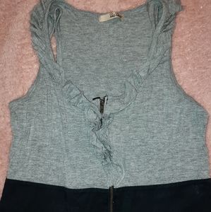 Black and grey knee length dress